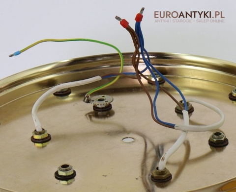 Dekoracyjny plafon kwiatowy z mosiądzu i szkła – stylowe oświetlenie retro