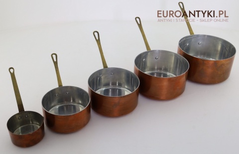 antyczne rondle miedziane