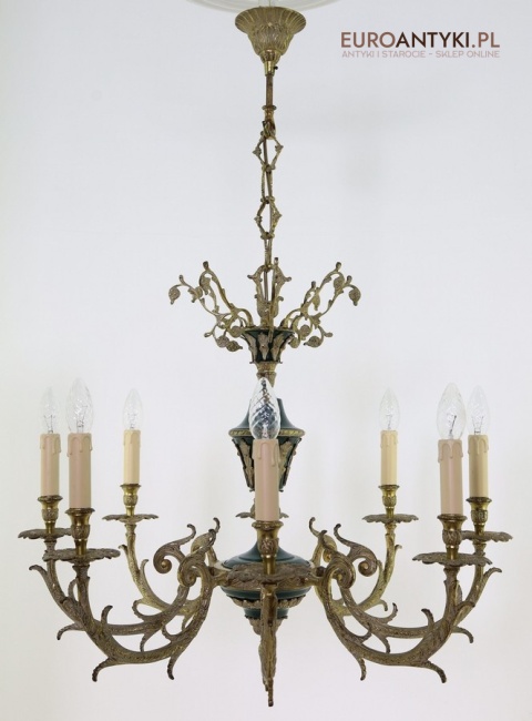 mosiężny żyrandol pałacowy empire