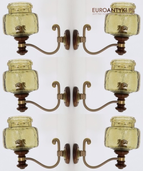 kinkiet retro z francji szkło crackle