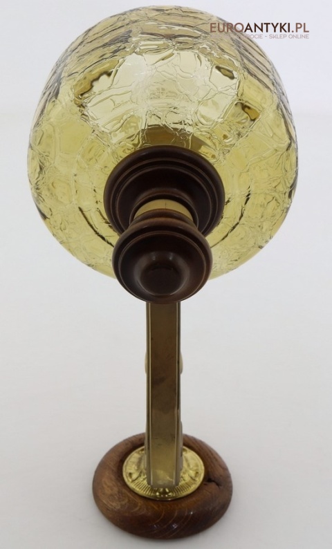 kinkiet ścienny retro z drewnem i mosiądzem