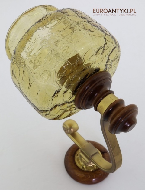 lampa ścienna vintage drewno i mosiądz