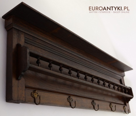 klasyczny dębowy wieszak dworski