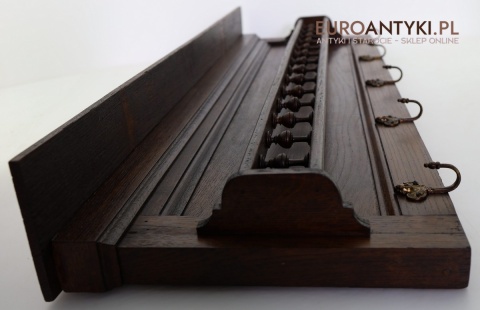 vintage dębowy wieszak na ścianę do kuchni