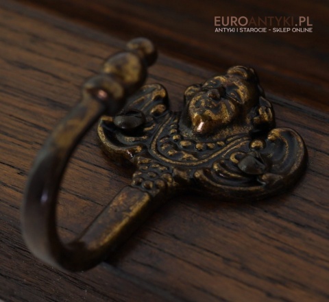 wieszak antyczny z hakami mosiężnymi