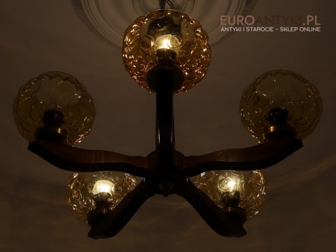 żyrandol retro bursztynowy do jadalni