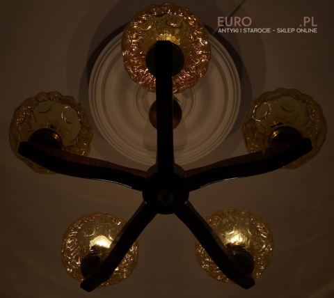 żyrandol rustykalny wiszący pięcioramienny