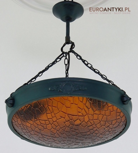 zielona lampa shabby chic sufitowa vintage