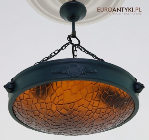 lampa bursztynowa shabby chic wisząca