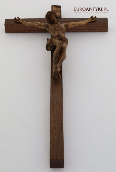 krucyfiks z litego drewna rękodzieło