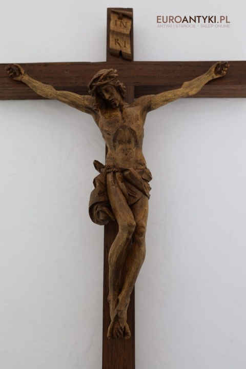 antyk krzyż drewniany z naturalną patyną