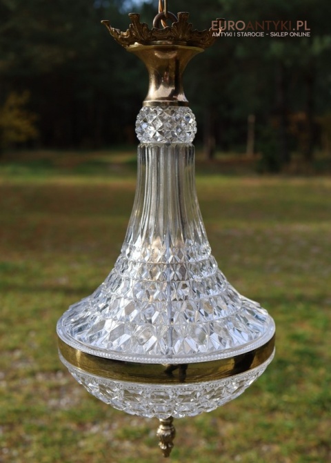 stary zwis pałacowy kryształowy mosiężny