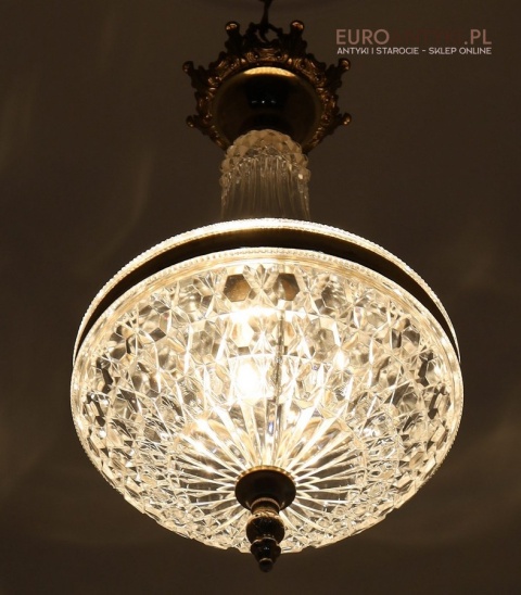 vintage lampa z masywnego kryształu