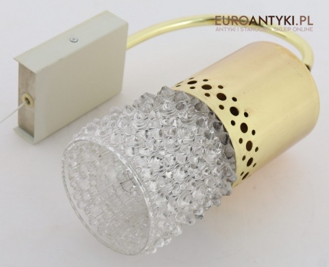 retro mosiężne kinkiety z kloszem szklanym