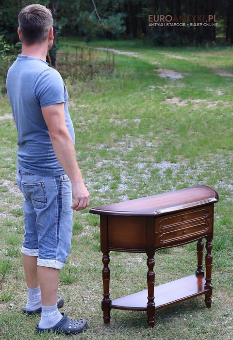 elegancka konsolka retro  półokrągła