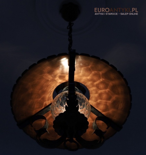 wisząca retro lampa rustykalna z lat 70