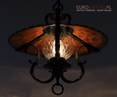 lampa retro wisząca sufitowa z kloszem szklanym