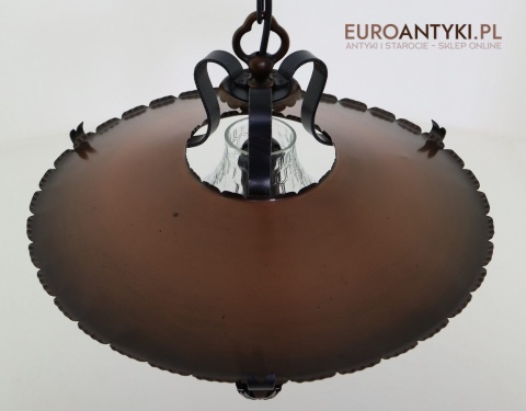 miedziana rustykalna lampa sufitowa