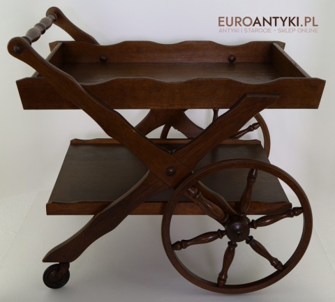 drewniany wózek kelnerski retro