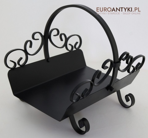 antyczny stojak na drewno czarny