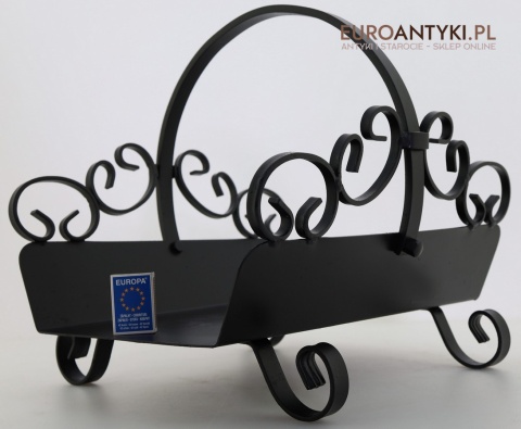 rustykalny  stojak na drewno czarny