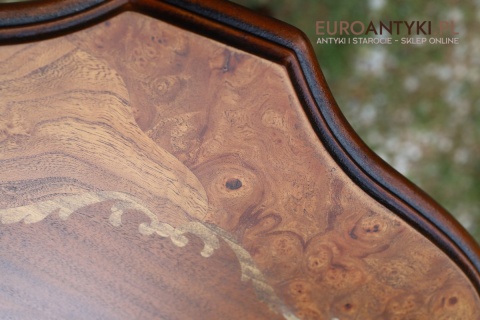 stolik intarsjowany z litego drewna vintage