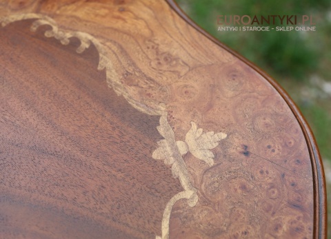 stolik salonowy retro z intarsjami