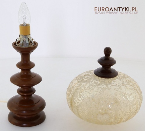 bursztynowy klosz lampa vintage