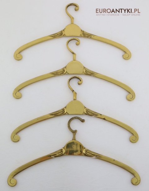 Antyczne wieszaki z litego mosiądzu vintage