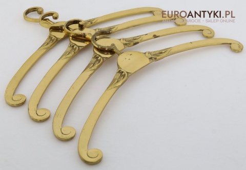 Stylowe mosiężne wieszaki retro z połowy XX wieku