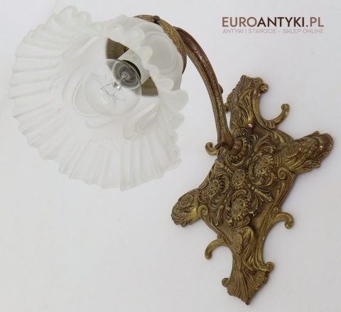 dekoracyjny kinkiet ze szkłem secesyjnym