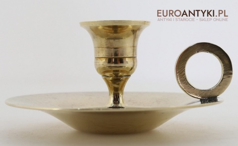 mały świecznik mosiężny retro z uchem