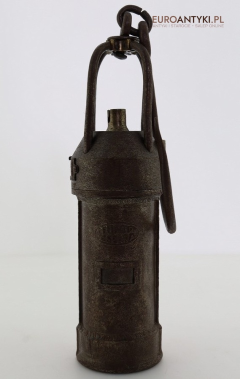 Stara lampa górnicza elektryczna do dekoracji