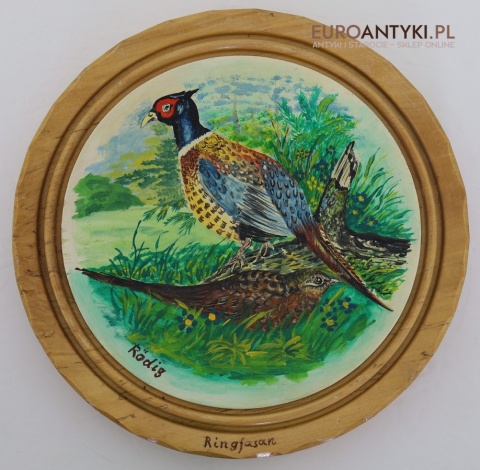 talerz myśliwski z ptakiem