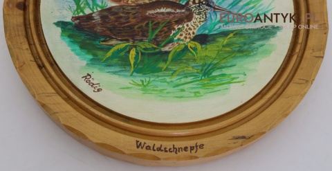 drewniane talerze ozdobne z ptakami