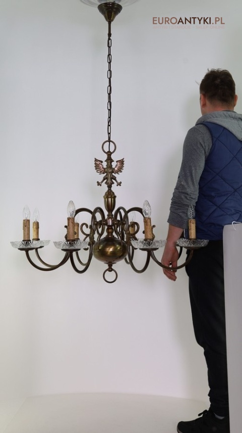 potężny żyrandol pająk vintage z francji