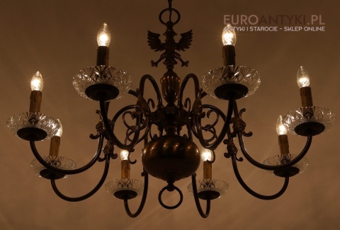 8 ramienny żyrandol antyczny