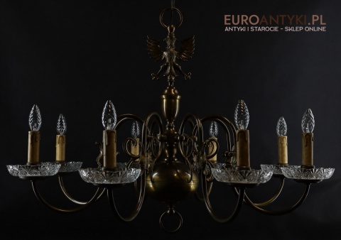 xl pałacowy żyrandol retro z orłem