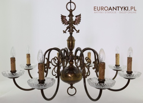 monumentalny żyrandol antyczny