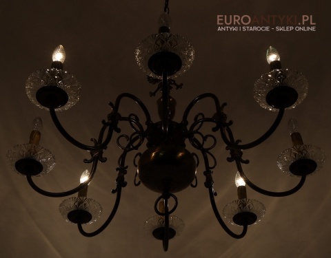 duży antyczny klasyczny żyrandol francuski