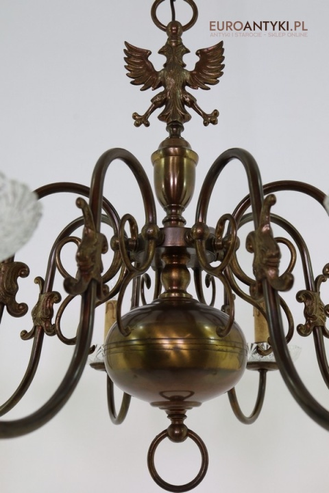 antyczny żyrandol ozdobny pająk