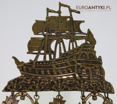 galeon komplet kominkowy antyczny