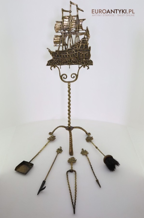 komplet kominkowy marynistyczny vintage