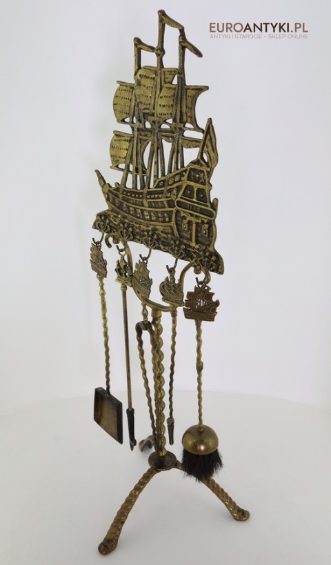 zabytkowy komplet kominkowy vintage