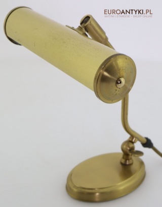 Antyczna bankierska lampka z mosiądzu Pfäffle – niemieckie oświetlenie vintage z epoki