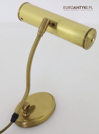 Antyczna bankierska lampka z mosiądzu Pfäffle – niemieckie oświetlenie vintage z epoki