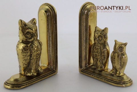 podpórki vintage z figurami sowy