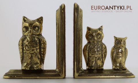 antyczne podpórki do książek z sowami