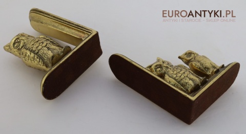 stylowe podpórki retro z trzema sowami