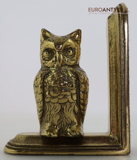 antyczne sowy z mosiądzu jako podpórki